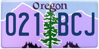 OR license plate 021BCJ