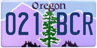 OR license plate 021BCR