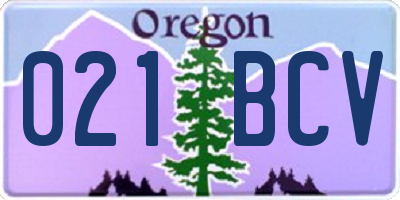 OR license plate 021BCV
