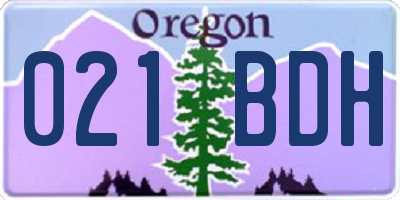 OR license plate 021BDH