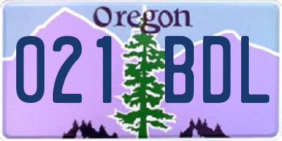 OR license plate 021BDL