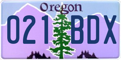 OR license plate 021BDX