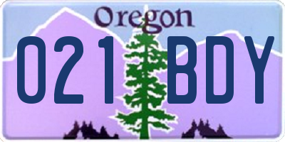 OR license plate 021BDY