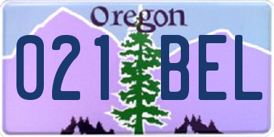 OR license plate 021BEL