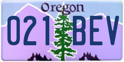 OR license plate 021BEV