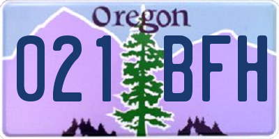 OR license plate 021BFH