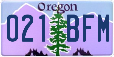 OR license plate 021BFM