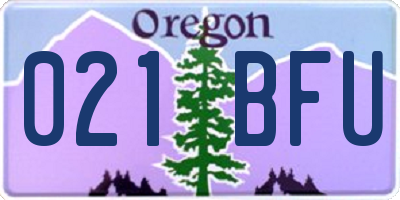 OR license plate 021BFU