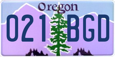 OR license plate 021BGD