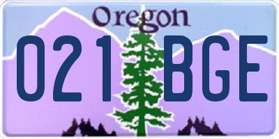 OR license plate 021BGE