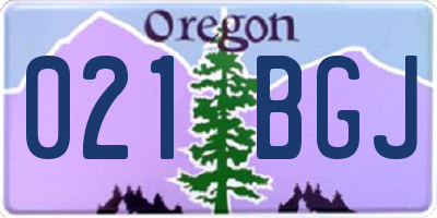 OR license plate 021BGJ