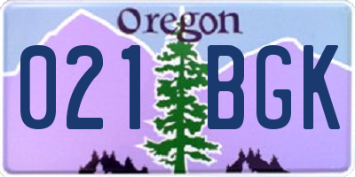 OR license plate 021BGK