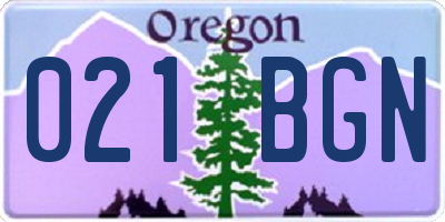 OR license plate 021BGN