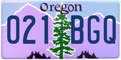OR license plate 021BGQ