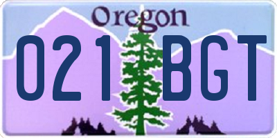 OR license plate 021BGT