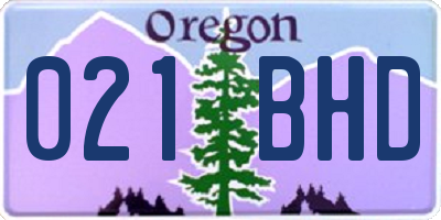 OR license plate 021BHD