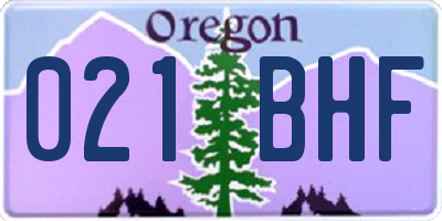 OR license plate 021BHF