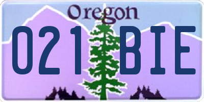 OR license plate 021BIE