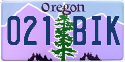 OR license plate 021BIK