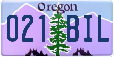 OR license plate 021BIL