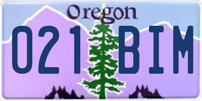 OR license plate 021BIM