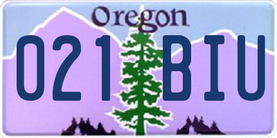 OR license plate 021BIU