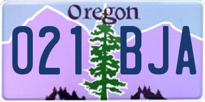 OR license plate 021BJA
