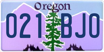 OR license plate 021BJO