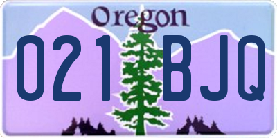 OR license plate 021BJQ