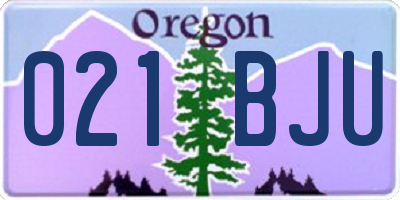 OR license plate 021BJU