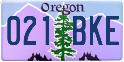 OR license plate 021BKE