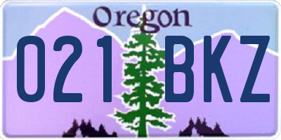 OR license plate 021BKZ