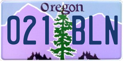 OR license plate 021BLN