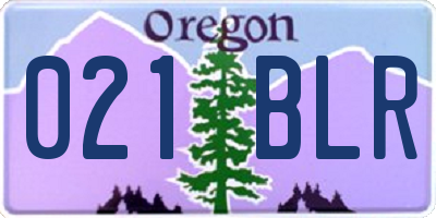 OR license plate 021BLR