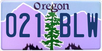 OR license plate 021BLW