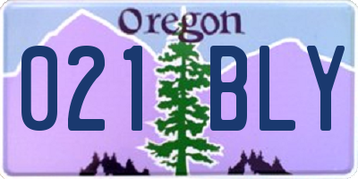 OR license plate 021BLY