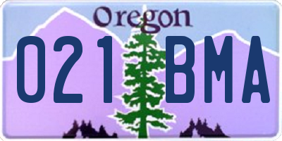 OR license plate 021BMA