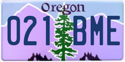 OR license plate 021BME