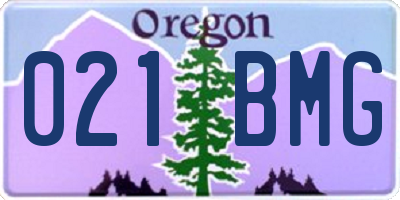 OR license plate 021BMG