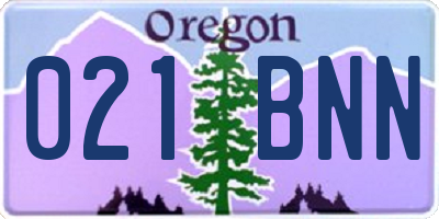 OR license plate 021BNN