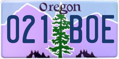 OR license plate 021BOE