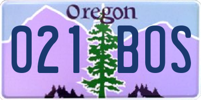OR license plate 021BOS