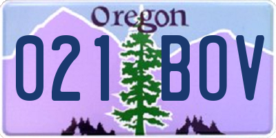 OR license plate 021BOV