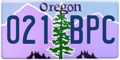 OR license plate 021BPC