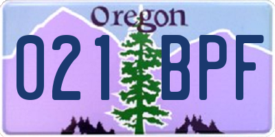 OR license plate 021BPF