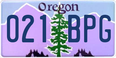 OR license plate 021BPG