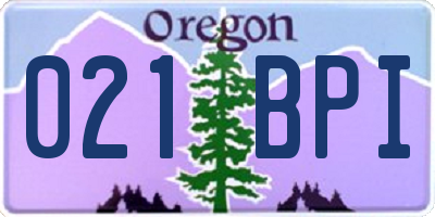OR license plate 021BPI