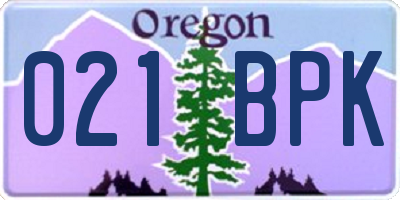 OR license plate 021BPK