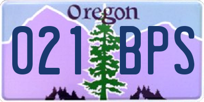OR license plate 021BPS