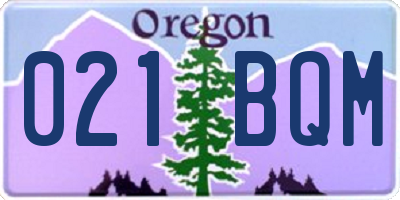 OR license plate 021BQM